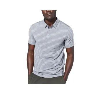 Lululemon Evolution Polo Shirt Men's Gray Stripes