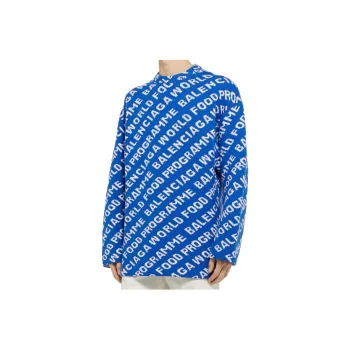 Balenciaga Sweater Loose Fit Men's Blue