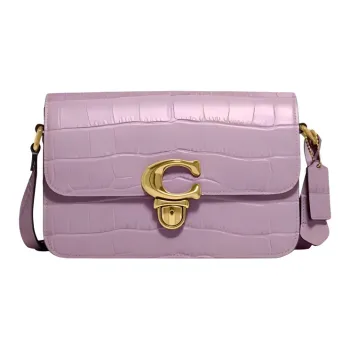 COACH Crocodile Leather Crossbody Bag, Shoulder Bag Regular Women's Purple