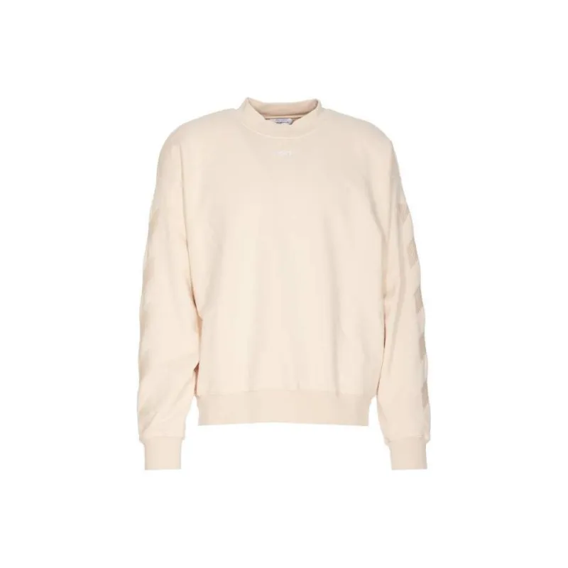 OFF-WHITE Diagonal Stripe-embroidered Cotton Sweatshirt-0