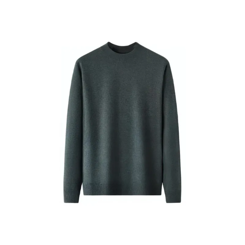 Red Bean Solid Color Crew Neck Pullover Sweater Men's-7