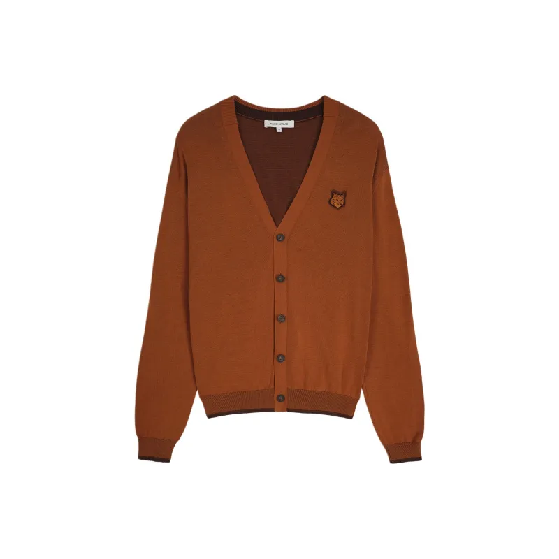 Maison Kitsune Henley Fox patch Jumper-0