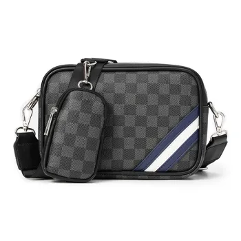 Old Man's Head Synthetic Leather Shoulder Bag Regular Men's Black