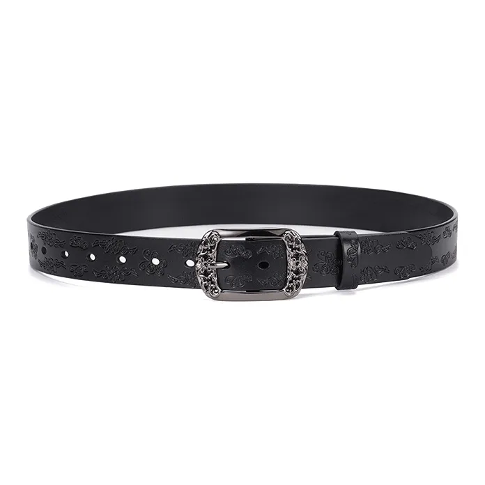 YUZHAOLIN Cow Split Leather Belts Unisex Width 3.3CM-0