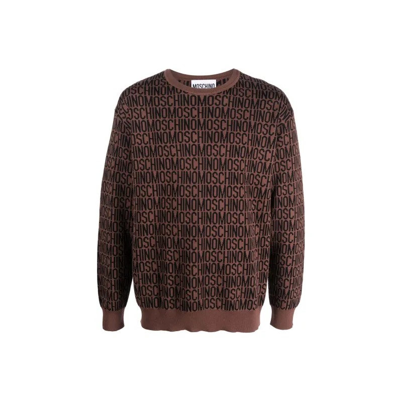 MOSCHINO Logo Intarsia Crewneck Knitted Jumper-0