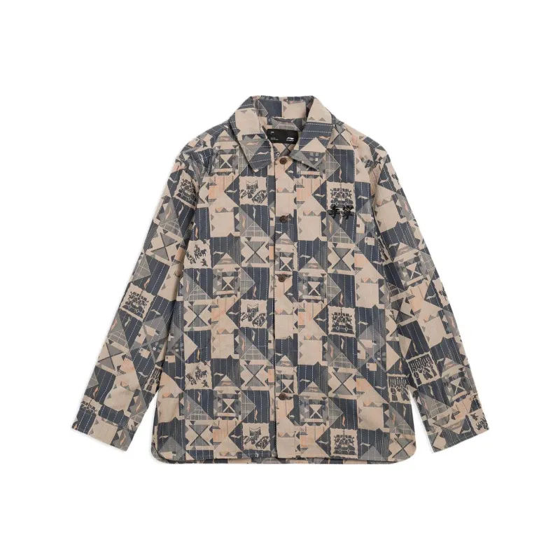 LiNing Jacket Men's Cassava Apricot Persimmon Orange Pattern-0