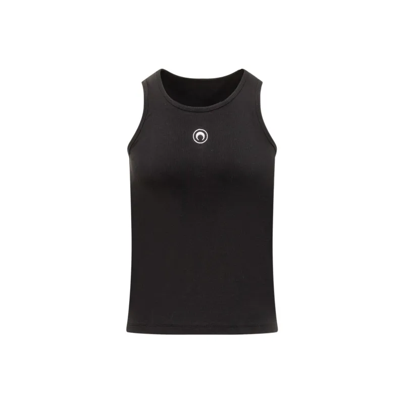 Marine Serre Crescent Moon Embroidered Crewneck Tank Top-0