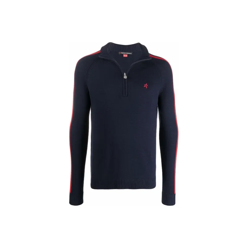 Perfect Moment Embroidered Logo Quarter Zip Sweater-4