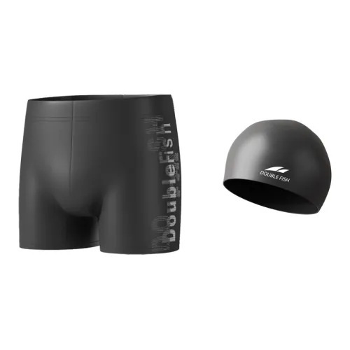 DOUBLEFISH Swimming Sets Polyester, Elastane Seaside Vacation Pool Training Men's Black