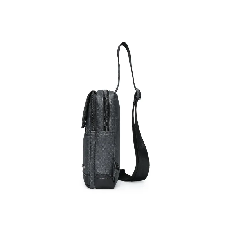 PIERRE CARDIN Fabric Crossbody Bag, Sling Bag, Fanny Pack Regular Men's Black-1