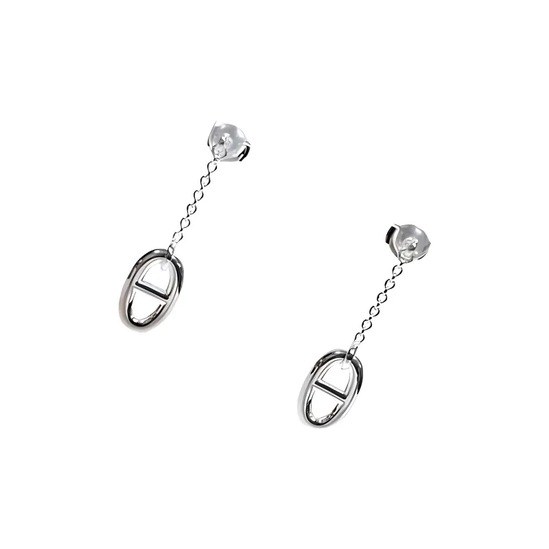 HERMES 925 Sterling Silver Earrings Women's Silver-1