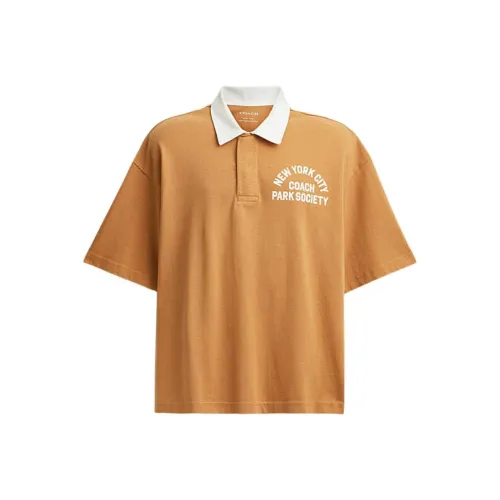 COACH SS24 Polo Shirt Men's Light Brown