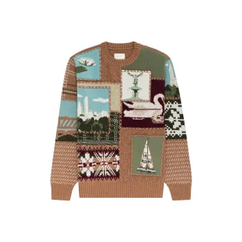 AIME LEON DORE Ues Patchwork Crewneck Sweater