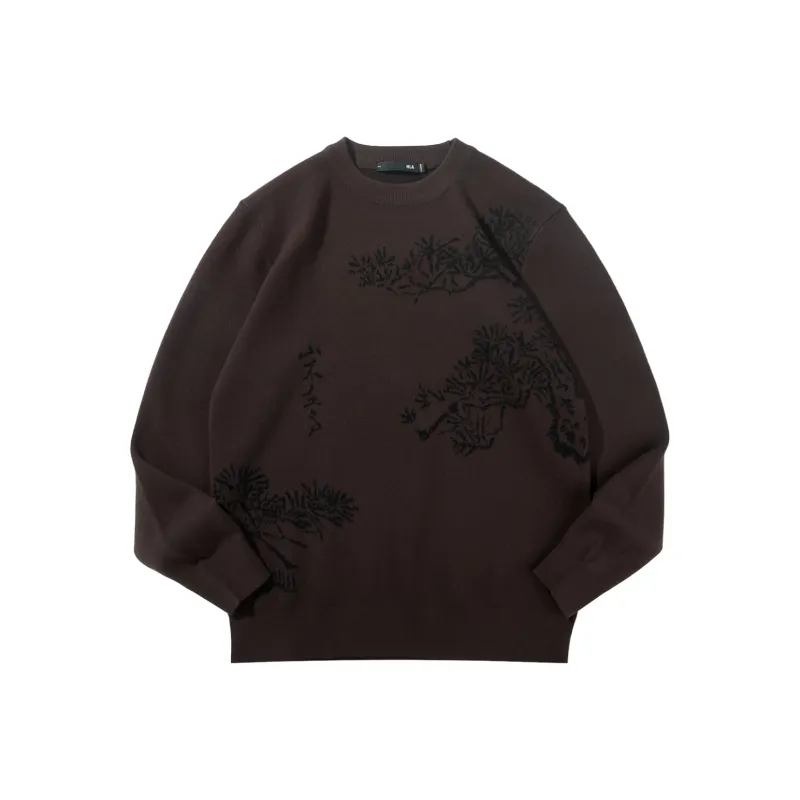 HLA Knitwear Men Red Brown Pattern 86-0