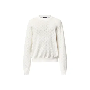 LOUIS VUITTON Monogram Pointelle Cotton Pullover
