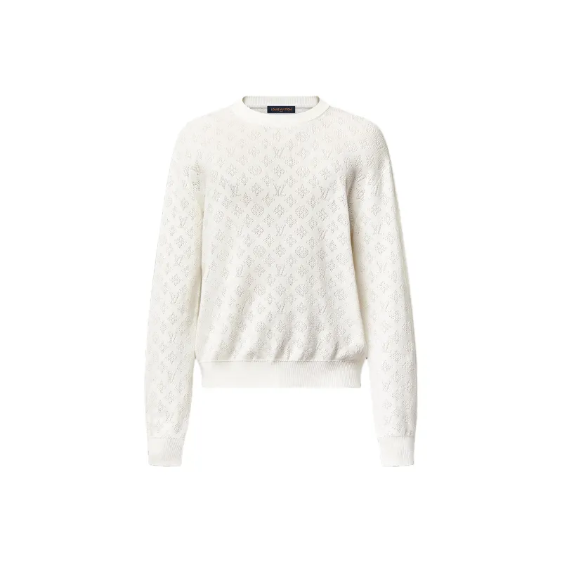 LOUIS VUITTON 1AGJHK Monogram Pointelle Cotton Pullover-0
