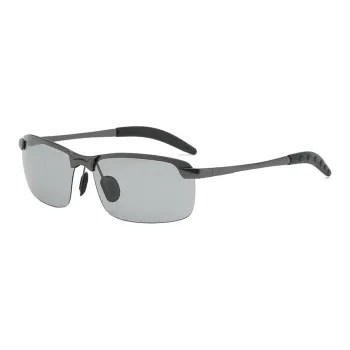 PRETTYALLUSION Metal Rubber Square Sunglasses Men's