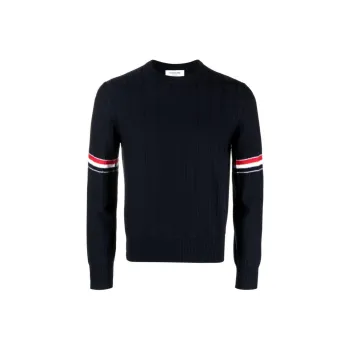 THOM BROWNE RWB Stripe Long Sleeved Crewneck Jumper