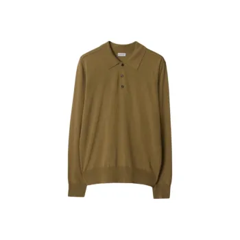 Burberry Polo Shirts Men Dark Brown