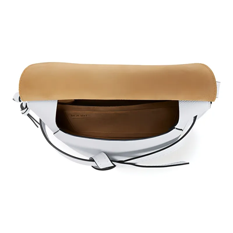 LOEWE Gate Cow Leather Crossbody Bag Shoulder Bag Women's Mist White-3