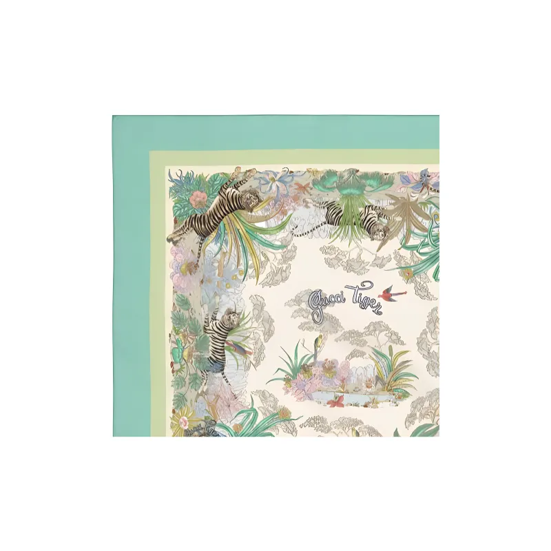 GUCCI Cotton Knit Scarves Kids' Green-2