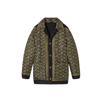 VERSACE Technical Twill Monogram Parka Trench
