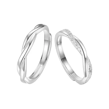 MGS 999 Fine Silver Cool Refined Niche Design Girlfriend Students Plain Band Luck Adjustable Opening Unisex