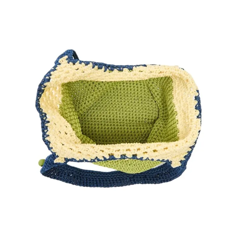 Three Blessings Woven Material Handbag, Shoulder Bag Medium Size Women's Multicolor-11