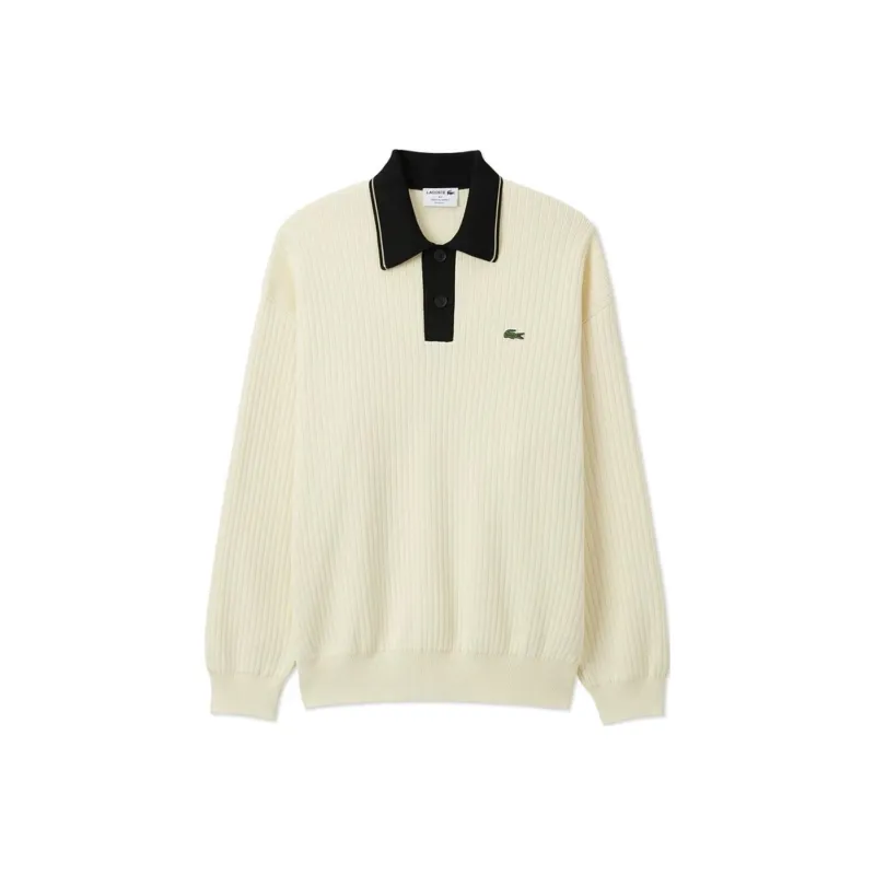 LACOSTE Ribbed-knit Polo Shirt-0