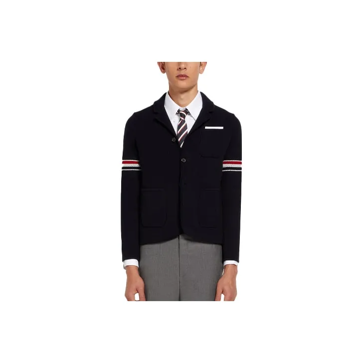 THOM BROWNE Jackets Men Navy Blue-0