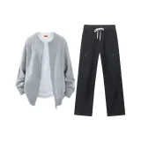 Clothing Sets (Light Gray+Black Pants)