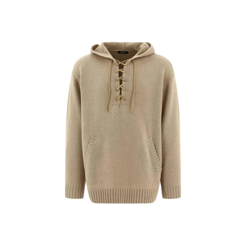 UNDERCOVER Lace Up Knitted Hoodie-0