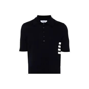 THOM BROWNE 4 Bar Short Sleeved Knitted Polo Shirt
