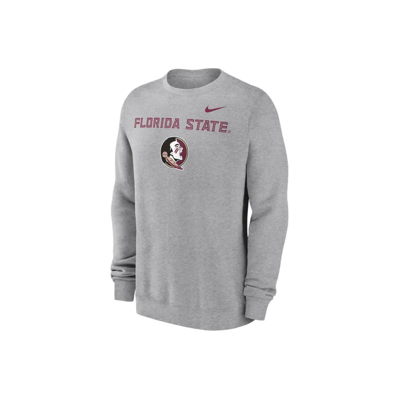 Nike Florida State Seminoles Primetime Primary Stack Men's Nike College Pullover Crew-0