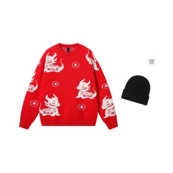 Aolx Sweaters Unisex Red
