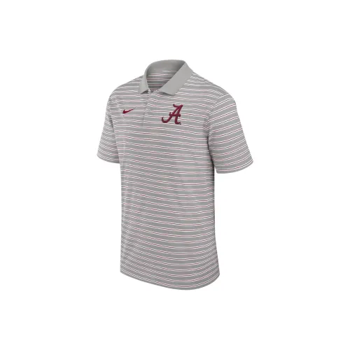 Nike Alabama Crimson Tide Primetime Victory Striped Men's Nike Dri FIT College Polo