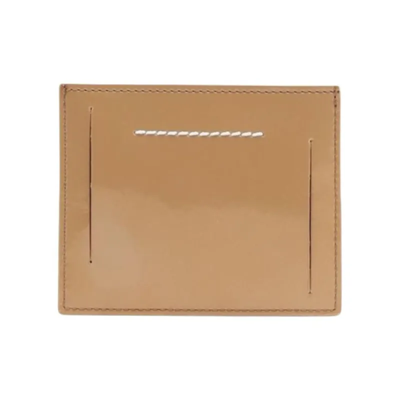 MM6 Maison Margiela Calfskin Card Holder Regular Men's Beige-1