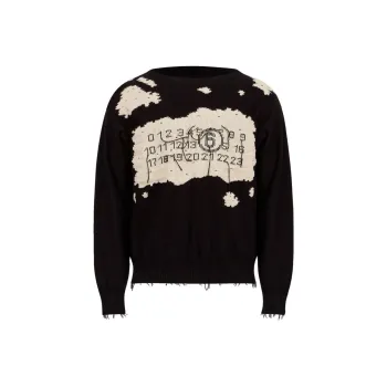 MM6 Maison Margiela Numbers Motif Crewneck Knitted Jumper