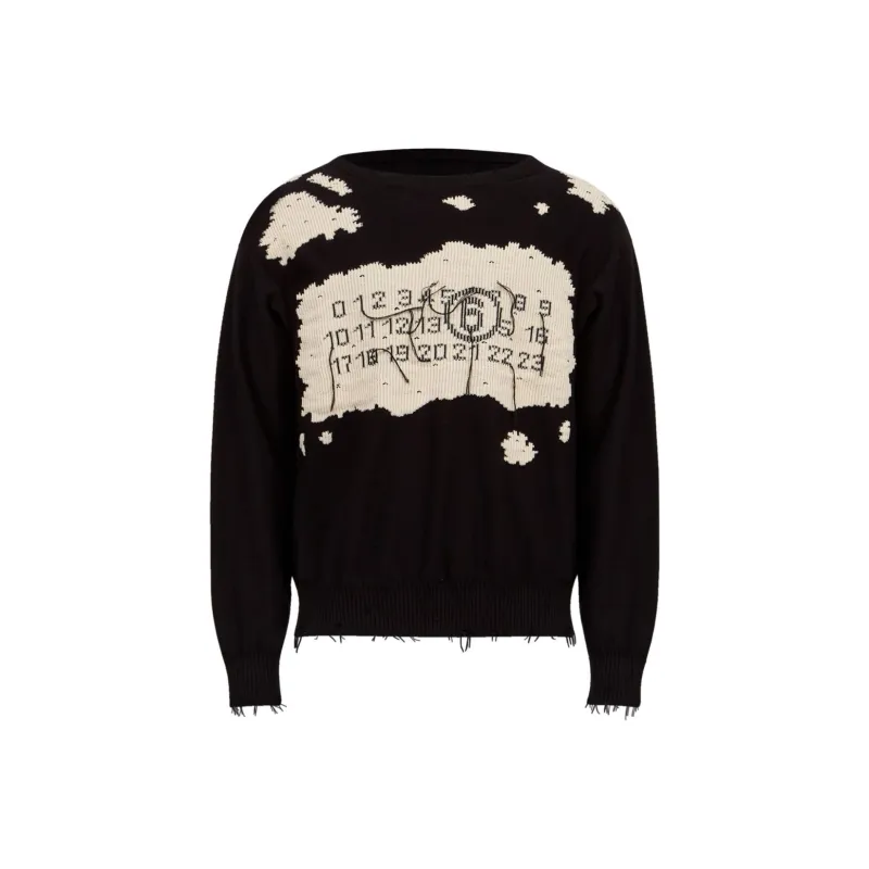 MM6 Maison Margiela Numbers Motif Crewneck Knitted Jumper-0