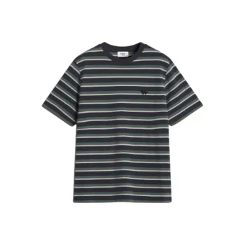 Maison Kitsune Profile Fox Patch Striped Comfort T shirt