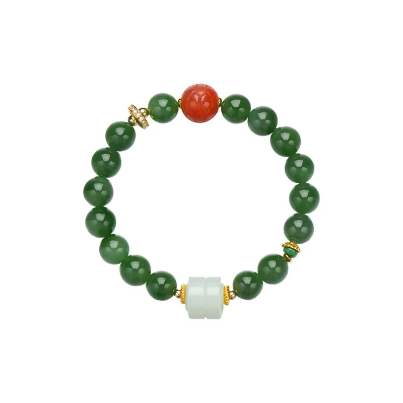 Long Fu Hetian Jade Bracelets Jasper Women's-0