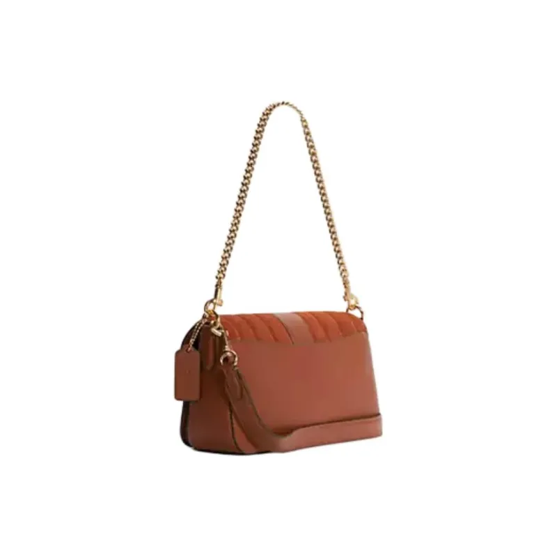 COACH Leather Suede Shoulder Bag, Bacchus Bag, Crossbody Bag Regular Women's Caramel Brown-1