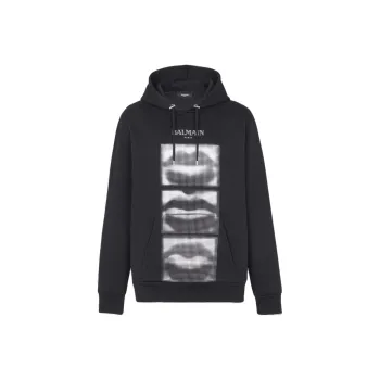 BALMAIN Vintage Lips Printed Hoodie