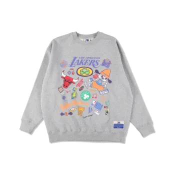 Nba X WIND AND SEA NBA X PARAPPA THE RAPPER Collaboration Sweatshirts Unisex Gray