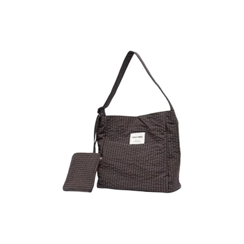 Three Blessings Fabric Crossbody Bag, Shoulder Bag Women's Black/Gray-1