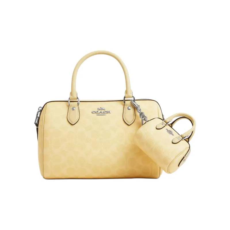 COACH Rowan Leather Bag Accessory Mini Women's Yellow-1