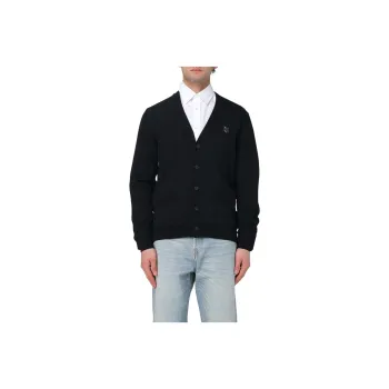 Maison Kitsune Fox Head Patch Knit Cardigan