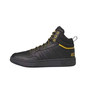 Adidas Hoops 3.0 Mid Winterized Classic Fur Lining Core Black Preloved Yellow