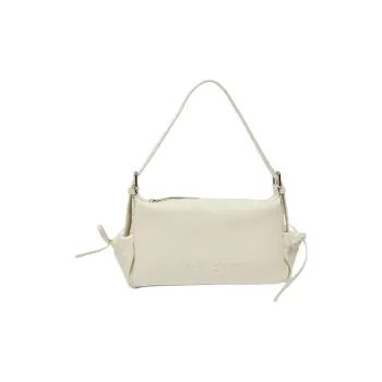 Three Blessings PU Shoulder Bag Medium Size Women's Ivory White