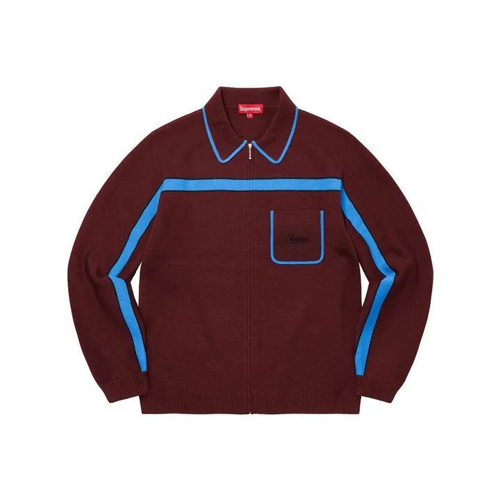Supreme Chest Stripe Zip Up Cardigan-2